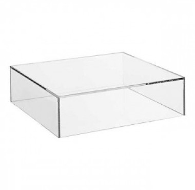 Heldere plexiglas stofkap van 4 mm acrylaat met formaat 500 x 500 x 250 mm