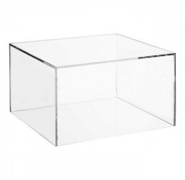 Heldere plexiglas stofkap van 4 mm acrylaat met formaat 350 x 350 x 350 mm