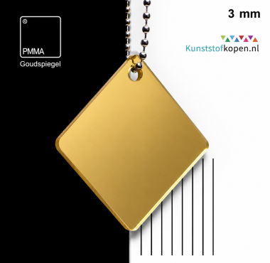 Gouden acrylaat XT spiegelplaat van 3 mm dik met reflecterend oppervlak