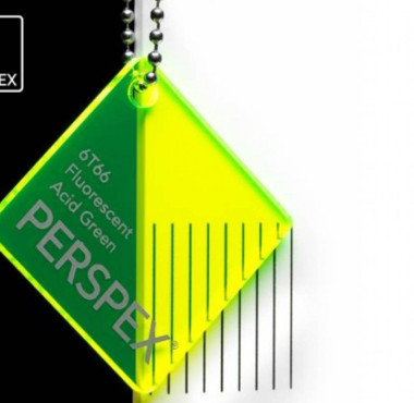 Perspex® Fluor Acid Green 6T66 acrylaat plaat met fluorescerend groen effect