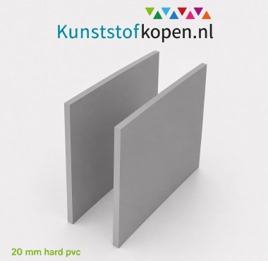 Hard PVC plaat van 20 mm dik in grijs RAL 7011