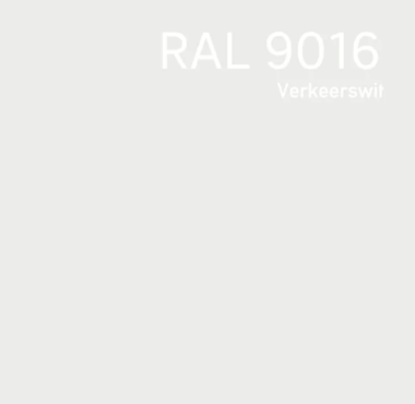 Witte HPL structuur plaat RAL 9016 op maat gezaagd
