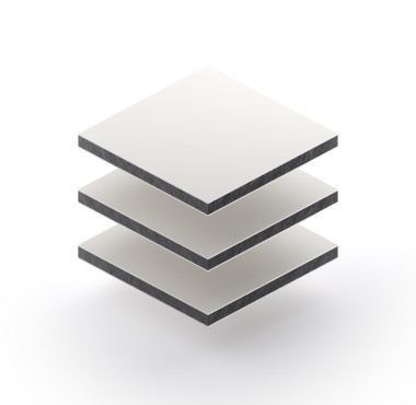 Aluminium sandwichpaneel van 3 mm in wit met matte afwerking aan beide zijden