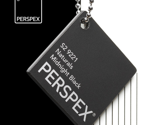 Perspex® acrylaat GS Frost plaat van 3 mm in Midnight Black 9221 zwart mat