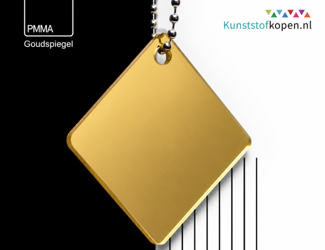 Gouden acrylaat XT spiegelplaat van 3 mm dik met reflecterend oppervlak