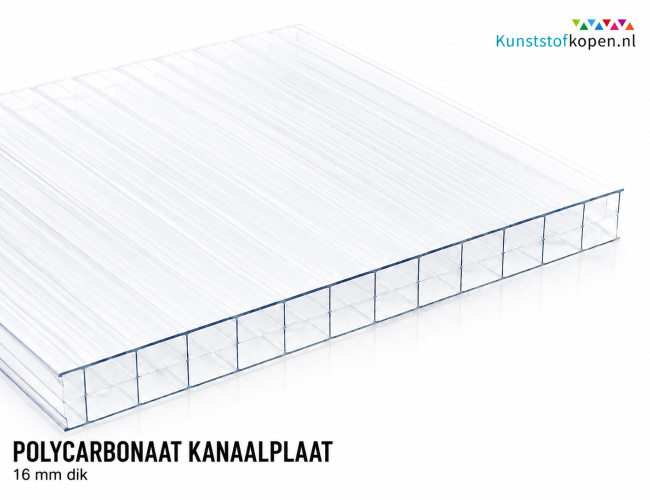 Heldere polycarbonaat kanaalplaat 16 mm op maat gezaagd