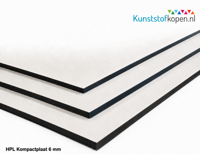 HPL plaat van 6 mm in wit met gladde afwerking