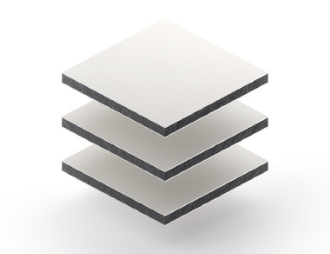 Aluminium sandwichpaneel van 2 mm in wit met matte afwerking aan beide zijden