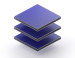 Aluminium sandwichpaneel van 3 mm in blauw RAL 5002 met matte en glanzende zijde