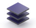 Aluminium sandwichpaneel van 3 mm in blauw RAL 5022 met matte en glanzende zijde