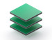 Aluminium sandwichpaneel van 3 mm in groen RAL 6024 met matte en glanzende zijde